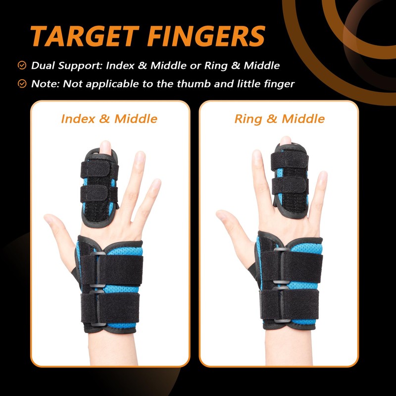 VIGORFIT 2 Finger Splint for Trigger Finger, Broken Fingers, Knuckle