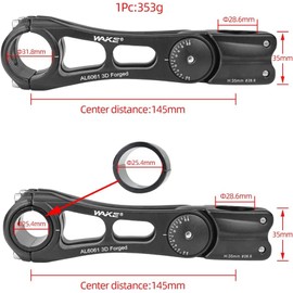 BESNIN Adjustable Bike Stem 0-90 Degree 25.4mm 31.8mm Universal for Handlebar 145mm stem, Adjustable MTB Stem Mountain Bike Stem for Bicycle, Road Bike, MTB, BMX, Cycling