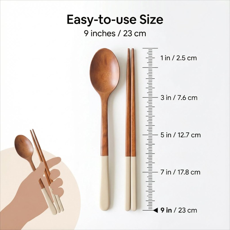 Handmade Wooden Cutlery Set by Diulazin - 4PCS Reusable Spoon