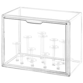 Cutora Clear Acrylic Display Case with Free-Combination Holder, Large Blind Box for Figures, Dustproof Storage Organizer with Magnetic Door for Action Figures Toys, Stackable Collectibiles Showcase