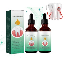 Gum Relief Drops, DentiZen Gum Regrowth Drops, Gum Treatment for Receding Gums, Oil Pulling for Teeth and Gums (2Pcs)