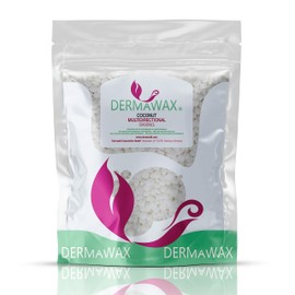Dermawax Coconut Wax Multidirectional Hypoallergenic Wax Beads for Hair Removal Face Eyebrow Intimate Bikini Hair Removal Brazilian Waxing Beads Suitable for All Skin Types 400 g