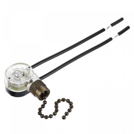 sourcing map Pull Chain Switch On-Off Speed Replacement ZE-109 for Ceiling Fan Lamp Light Clear Bronze Pack of 2