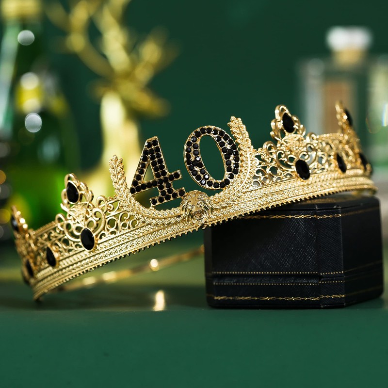 Corona y faja de cumpleaños número 40, decoración de fiesta