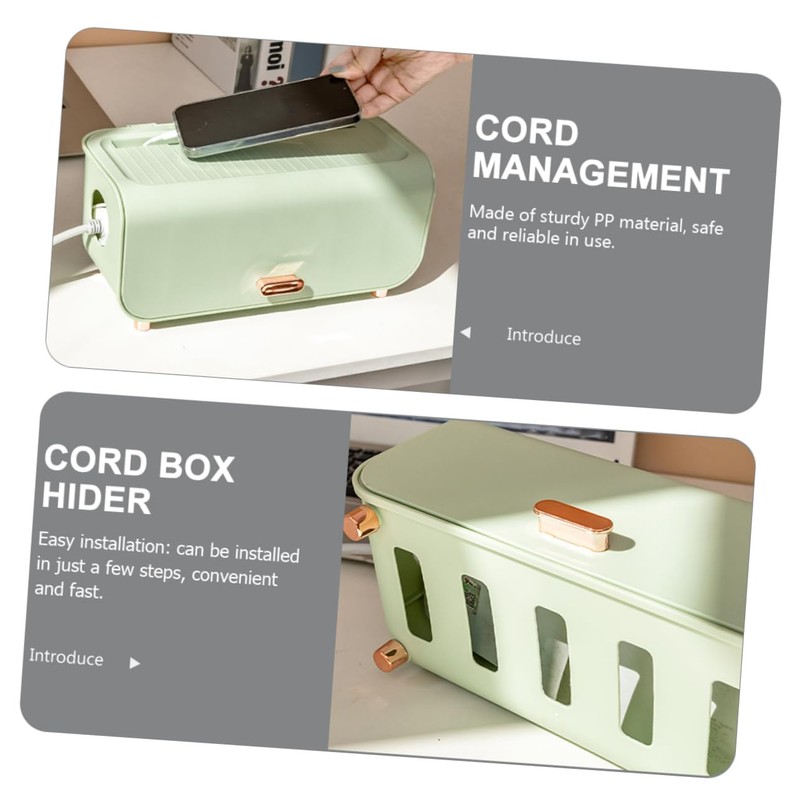 Ipetboom Cable Management Box Cord Storage Organizer with Capacity Sturdy