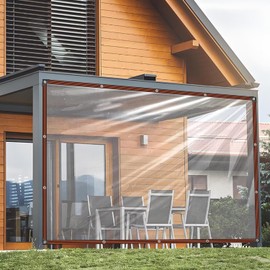 Transparent Tarpaulin for Outdoor Use, 1 x 3 m, Transparent Tarpaulin with Eyelets, Waterproof Tarpaulin for Patio, Chicken Coop, Greenhouse, Weatherproof Garden Tarpaulin for Protection Against