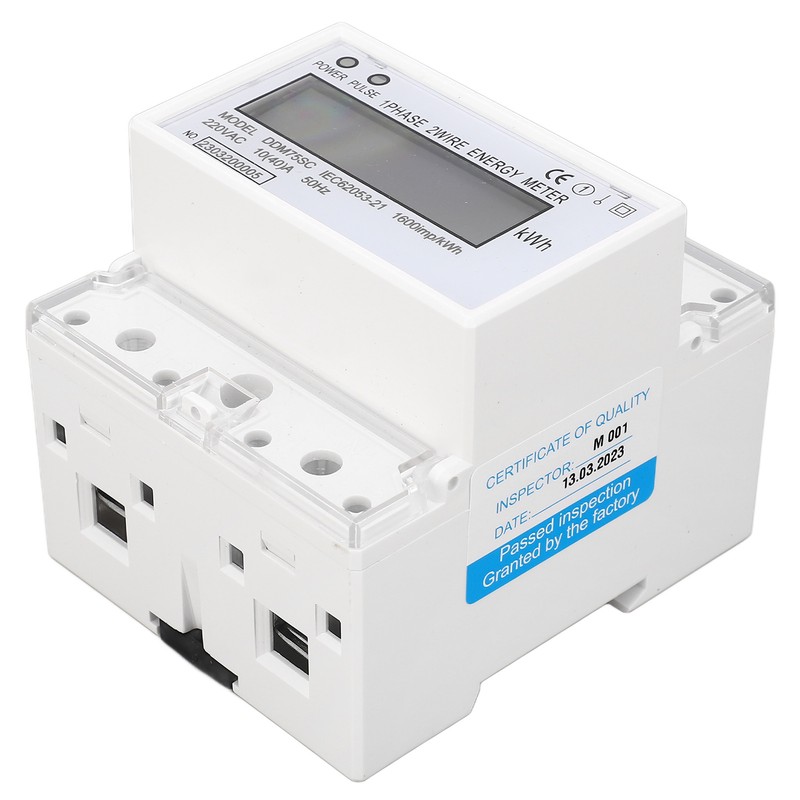 Energy Meter 1 Phase 2 Wire 4P Digital LCD Kwh