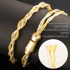 SYRNARN 0.78mm 2-Pin 2.5mm Balanced Cable - 7N OCC Copper Silver for 64 Audio U12t/U18t, Hi-Res Audio, Tangle-Free