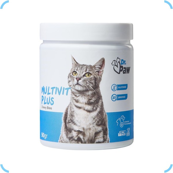 Dr. Paw Multivitamin Kediler için Glütensiz ve Şekersiz Vitamin ve