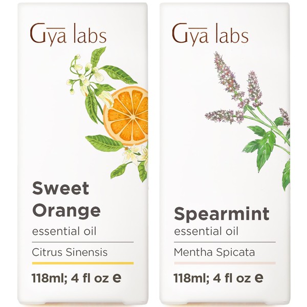 Sweet Orange Essential Oil for Diffuser & Spearmint Essential Oil