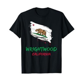 Wrighwood California Paint Splatter Flag Vacation Souvenir T-Shirt