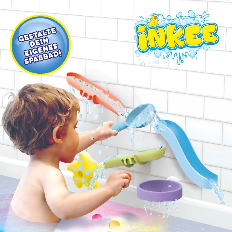 INKEE Bath Set Bath Toy Children's Bath Set with Slides,