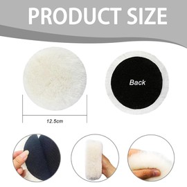 Polishing Pads, Polishing Attachment, Polishing Pads, 125 mm, Pack of 4, Polishing Attachment Compatible with Bosch Random Orbital Sander, Lambswool Polishing Discs, Polishing Pads for Random Orbital