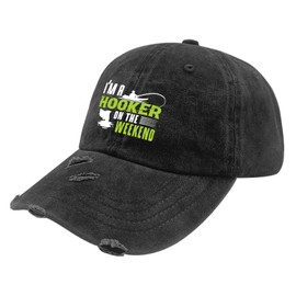I'm A Hooker On The Weekend 5 Sun Cap Sports Hat AllBlack Funny Hats Gifts for Her Beach Cap