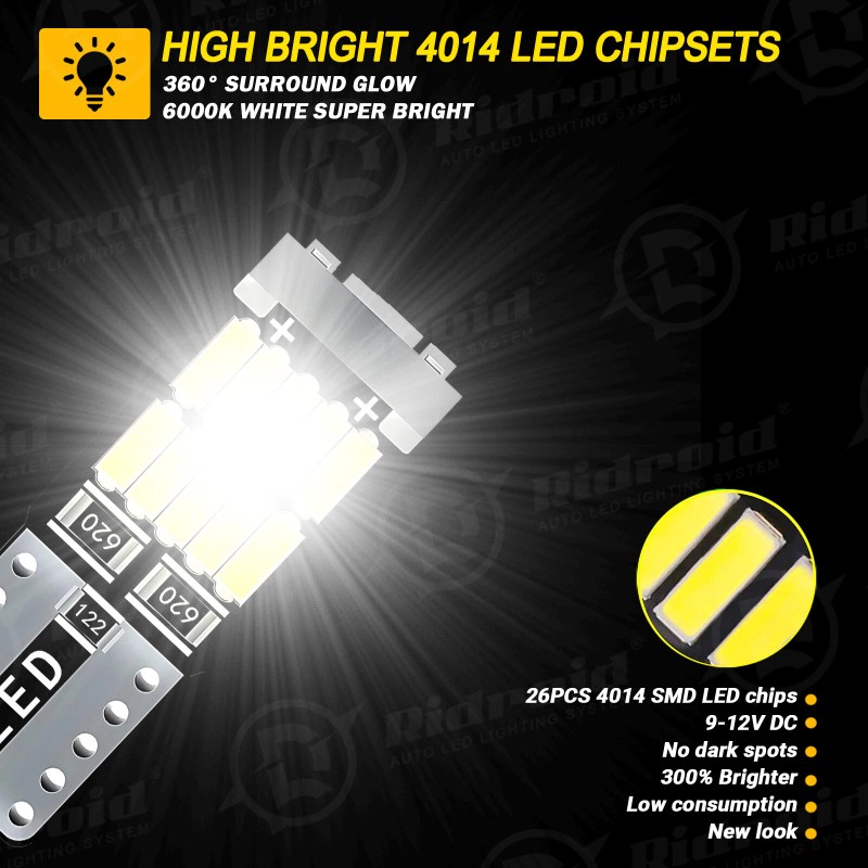 RIDROID White LED Lights Interior Package kit for 2007 -