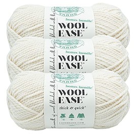 (3 Pack) Lion Brand Yarn Wool-Ease Thick & Quick Bonus Bundle Bulky Yarn, Fisherman