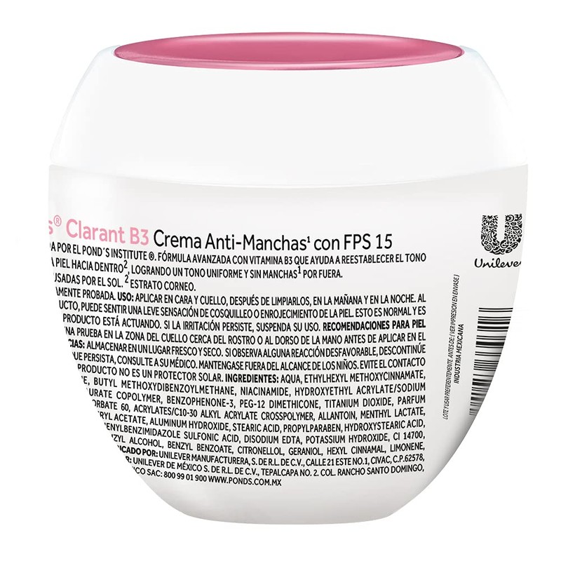 Pond's Crema Facial Anti-manchas Clarant B3 con SPF15 200 g