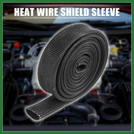 Motoforti Fiberglass Heat Wire Shield Sleeve Heat High Temp Shield Adjustable Heat Shield 3.2ft 12mm 1/2" Black for Car Wire Protection Long-lasting