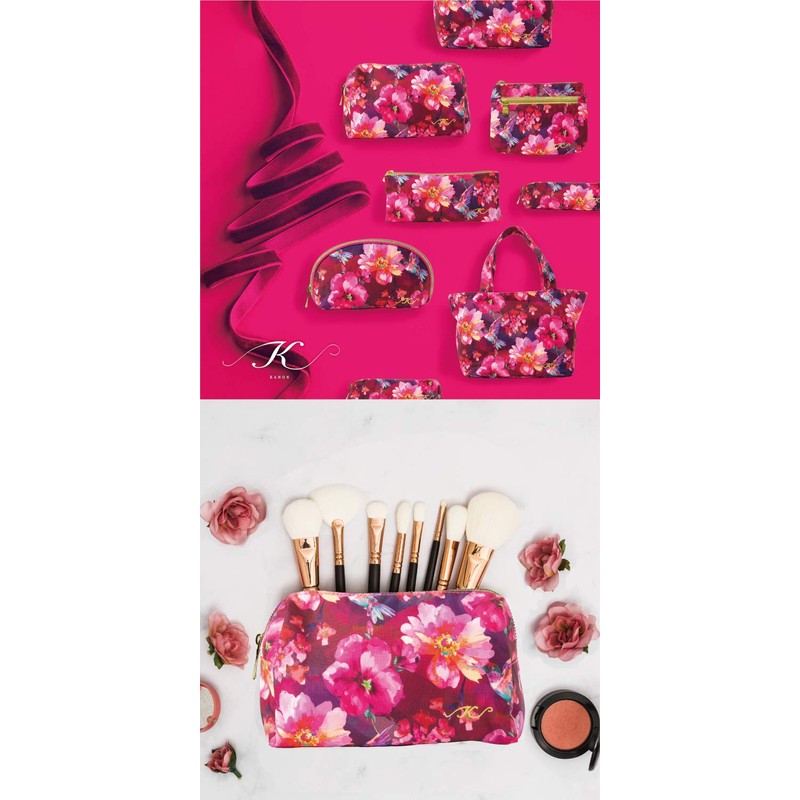 Floral Series Makeup Pouch, Pouch, Cosmetic Pouch, Tissue Case, Pink,