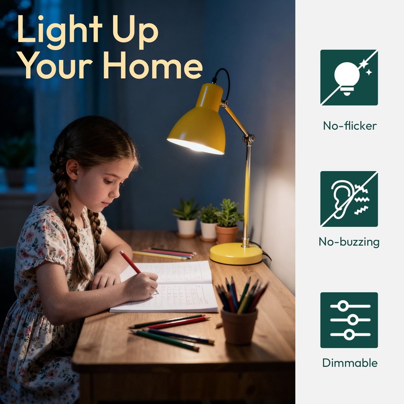 ALAMPEVER 6 Pack Chandelier Light Bulbs 60W Equivalent, E26 Edison