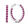MAX + STONE Created Red Ruby Inside Out Hoop Earrings