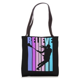 Pink Girls Lacrosse Player Coach Team Coaching Motivational Tote Bag