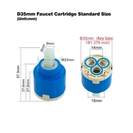 CUPC Certified Diameter 35mm Replacement Cartridge (6-Pack) for Kraus/Kohler/Moen/American Standard Gear Cartridge faucet replacement part， Wanhai OEM Faucet cartridge