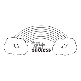 Children On The Way to Success Adorable Quote Wall Decal Decoration Cute Little Beautiful Rainbow and Happy Clouds Wall Décor Lasts Years and Easily Removable - Size: 40 in(W) x 16 in(H)