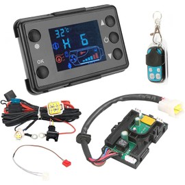 Copgge 12V Diesel Heater Control Board Diesel Heater Controller Motherboard Parking Heater Control Panel LCD Controller Switch with Sensor Wiring Harness Fits for Chinese Diesel Heaters 5KW