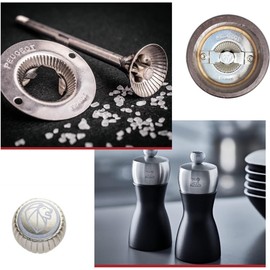 Peugeot - Fidji Manual Salt Mill - Adjustable Grinder - Beechwood and Stainless Steel, Graphite Finish, 6 Inch