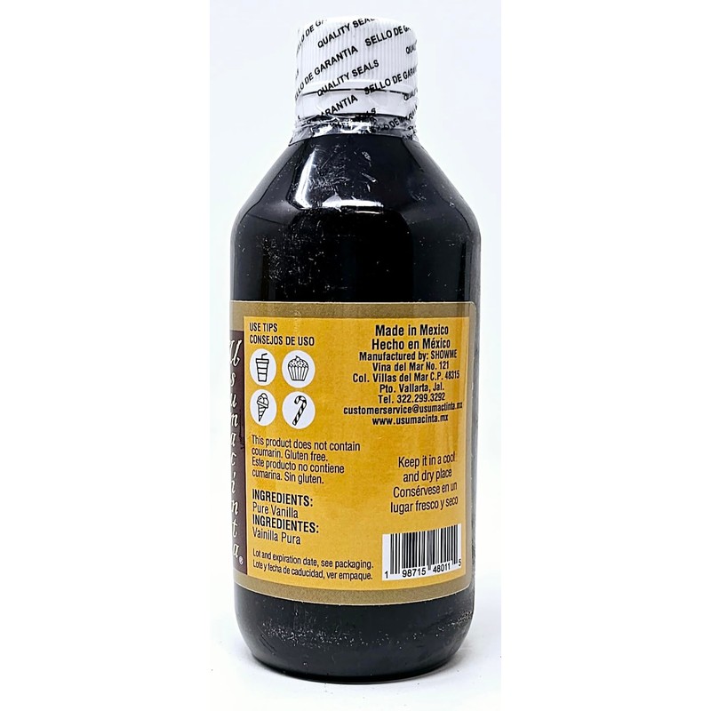 Usumacinta Pure Mexican Vanilla Amber, 8.4oz, Made in Mexico
