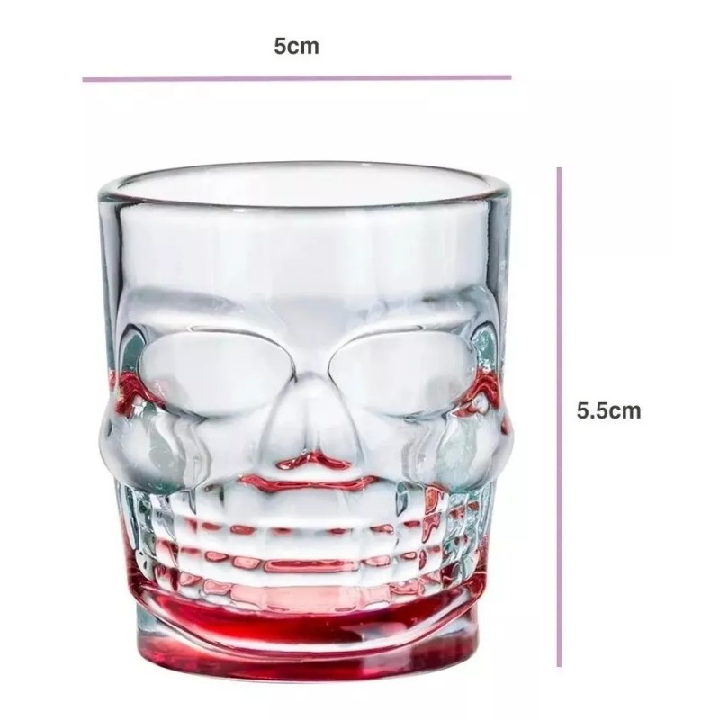 E-karly Set 6 Shot Tequilero Caballito Mezcal Vaso Craneo Calavera