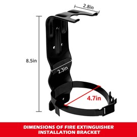 2 Pack Fire Extinguisher Brackets, 5 LB Fire Extinguisher Wall Mount Bracket, Metal Heavy Duty Fire Extinguishers Holder for Home, Car, RV, Truck, Mini Fire Extinguishers (Non-Universal)