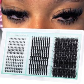 Lash Clusters with Spikes Wispy Eyelash Clusters with 2 Styles Bottom Lashes 120D Fluffy Clusters Lashes 322PCS Fairy Cluster Eyelash Extensions DIY Manga Individual Lashes by Boahankuke