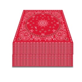 Red Bandana Paper Napkins for Red Bandana Western Party Supplies Red Bandana Theme Party Disposable Napkins Paisley Paper Napkins Red Bandanas Paisley Print Theme Party Supplies (40 Pcs)