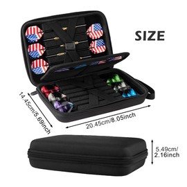 POHOVE Darts Case, Durable Dart Case for 12 Darts and Other Dart Accessories, Perfect Dart Storage Solution, black, Modern