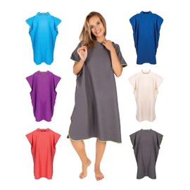 Gräfenstayn Premium Bath Poncho with Buttons – Öekotex 100 – Changing Aid for Men and Women – Surf Poncho Beach – Towel Poncho Adults – Changing Aid – Bath Cape Microfibre (L-XL Anthracite)