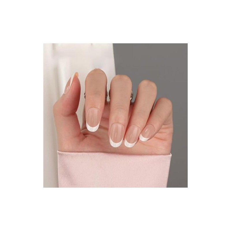 210 Uñas Postizas De Gel Francesas De Aspecto Natural, Cortas,