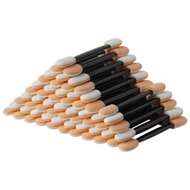 Eyeshadow Applicators,60Pack Disposable Eyeshadow Brush Sponge Tipped Oval Makeup Tool Dual Sides Eyeshadow Brush Comestic Applicator for Girls Lady Women Daily Beauty(Black)