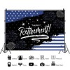 Leowefowa 10x8ft Happy Retirement Backdrop Black and Navy Blue Congration