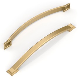 Amerdeco 10 Pack Champagne Bronze Cabinet Pulls 7 Inch(177mm) Hole Centers, Handles for Kitchen Cabinet Hardware, Arch Cabinet Handles for Bathroom Dresser Drawer Handles ZH0016…