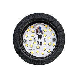 URing Set of 3 LED Recessed Spotlights 12 V 3000 K Warm White 3.5 W LED Flat 12 V 300 LM Bore Hole 55-58 mm and 15 mm Flat Dimmable Furniture Recessed Spotlights 12 V with 2 m Cable Black