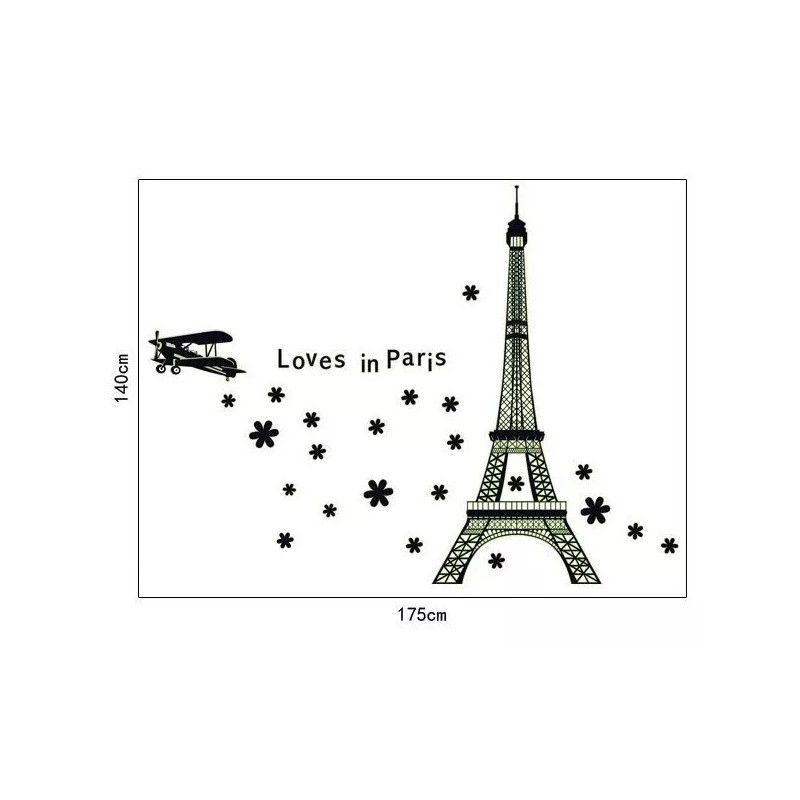 DaraBaby Vinil Decorativo Torre Eifel Paris Florecente Sala Estancia