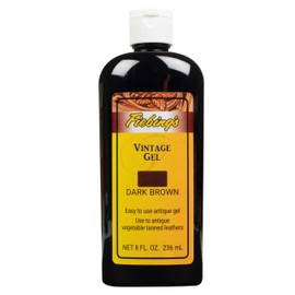 Fiebing's Vintage Gel (8 oz, Dark Brown) - Antiquing & Restoration Gel for Contrasted Accent Finish on Smooth & Tooled Leather Boot, Shoe, Purse - Two-Toned Effect Emphasizes Leathercraft Embossing
