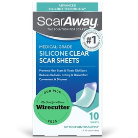 ScarAway Scaraway - Hojas de silicona transparente para cicatrices, 10 unidades