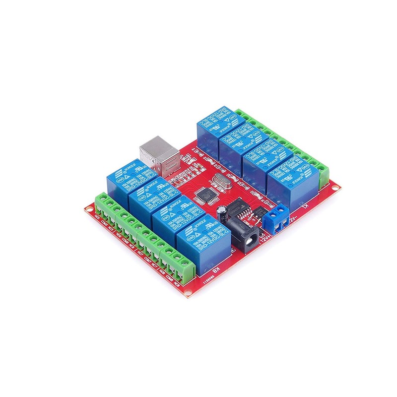USB Switch Relay Module, 8-Channel 12V Computer USB Smart Switch