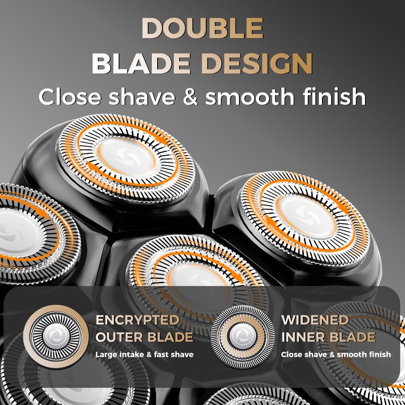 Ufree 7D Rotating Head Shaver for Bald Men, Magnetic Detachable