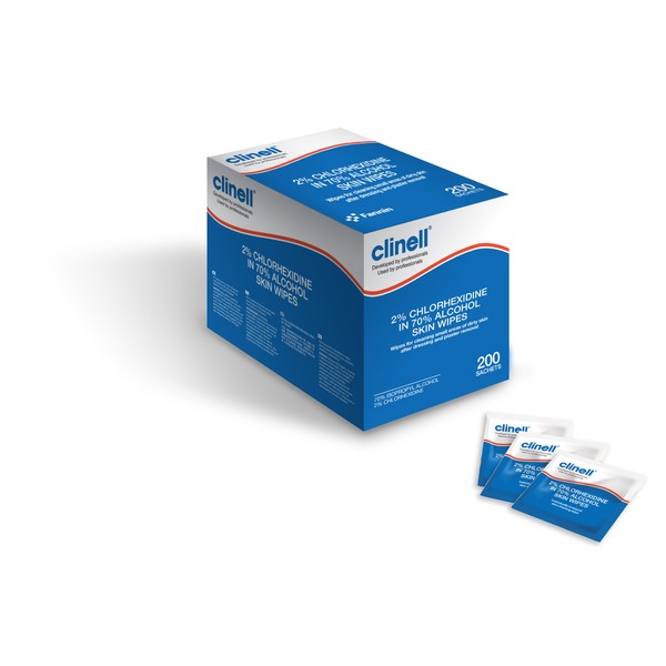 Clinell Clinell Alcohol Skin Wipes - Pack of 200 Wipes