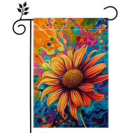 Spring Summer Sunflower Floral Garden Flag for Outside 12x18 Inch Double Sided Burlap Farmhouse Holiday Yard Flag Decorations for Home