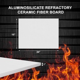 SIMOND STORE Ceramic Fiber Insulation Board - 1 Inch x 15 Inch x 24 Inch - 2300F Rated - Ceramic Thermal Insulation Board for Wood Stoves Fireplaces Furnaces Forges Kilns Pizza Ovens - Pack of 2